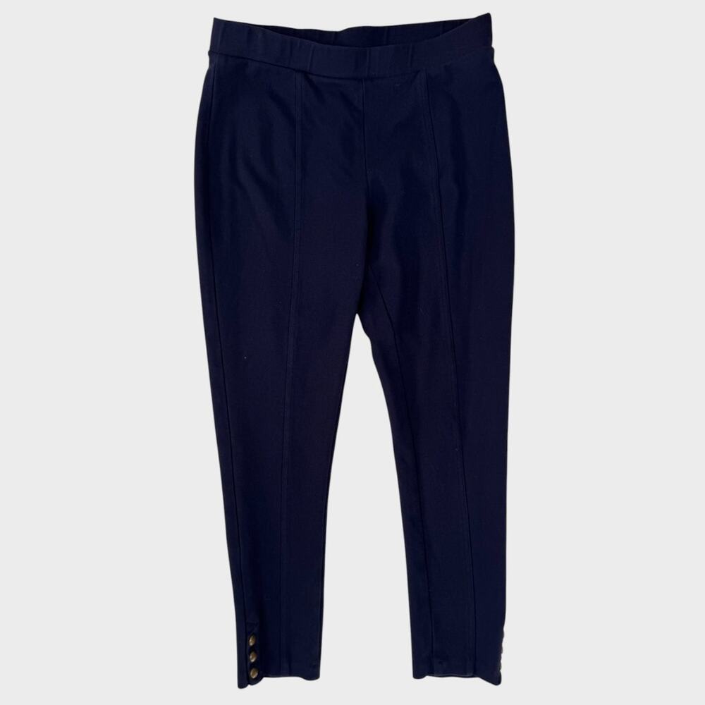 Talbots Medium Navy Blue Pull On Button Accent Detail on the Bottom Cuffs